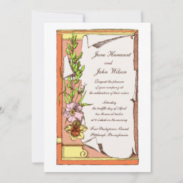 Convite para Casamento de Banner Floral Multicolor