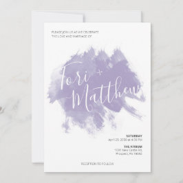 Convite para Casamento de Bata de Tinta Púrpura