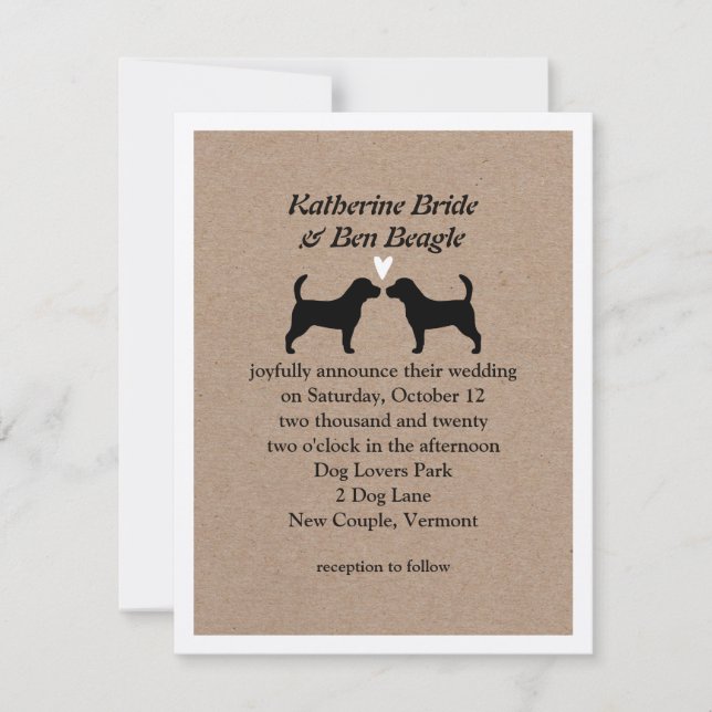 Convite para Casamento de Beagles (Frente)