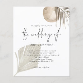 Convite para Casamento de Beige do Boho Grass Mode