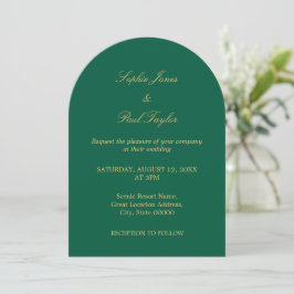 Convite para Casamento de Beige do Ouro Verde Hunt