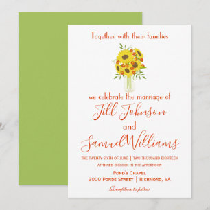 Convite Para Casamento De Bela Girassol