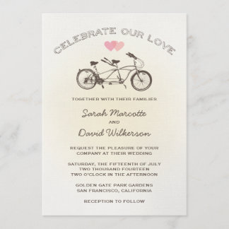 Convite para Casamento de Bicicleta de Tandem Amar