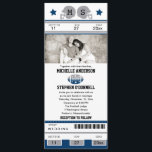Convite Para Casamento De Bilhetes De Futebol<br><div class="desc">Este é um design original de La Bella Rue. Convite de casamento exclusivo para ingressos de futebol ou para qualquer evento. Seus hóspedes vão adorar este convite para ingressos esportivos. As cores estão no Deep Blue e nas Cinzas. Adicione sua foto favorita. Se o esquema de cores não é o...</div>