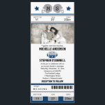 Convite Para Casamento De Bilhetes De Futebol<br><div class="desc">Este é um design original de La Bella Rue. Convite de casamento exclusivo para ingressos de futebol ou para qualquer evento. Seus hóspedes vão adorar este convite para ingressos esportivos. As cores estão no Deep Blue e nas Cinzas. Adicione sua foto favorita. Se o esquema de cores não é o...</div>