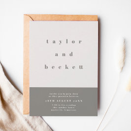 Convite para Casamento de Bloco de Cor da cinza