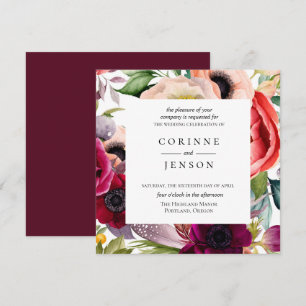 Convite para Casamento de Blooms Boêmian