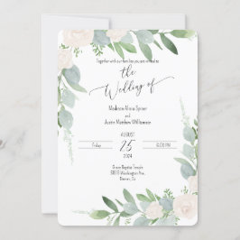 Convite para Casamento de Blush Flora Watercolor