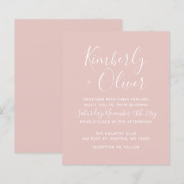 Convite para Casamento de Blush Moderno Simples de