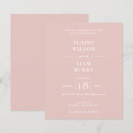 Convite para Casamento de Blush Moderno Simples de