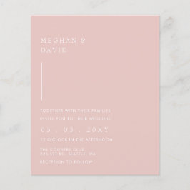 Convite para Casamento de Blush Moderno Simples de