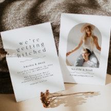 Convite para Casamento de Boho com Foto em Arch Si