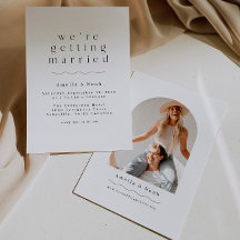 Convite para Casamento de Boho com Foto em Arch Si