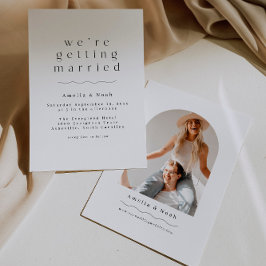 Convite para Casamento de Boho com Foto em Arch Si