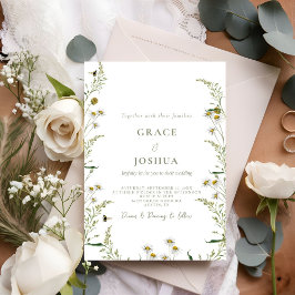 Convite para casamento de Boho Daisy Beidge Wildfl