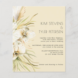 Convite para casamento de boho moderno floral flor