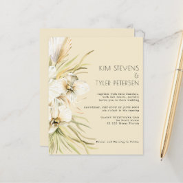 Convite para casamento de boho moderno floral flor