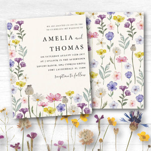 Convite para Casamento de Boho Wildflower