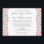 Convite para Casamento de Bolinhas de Aqua e Coral<br><div class="desc">Convite de casamento com bolinhas aqua e coral. A combinação perfeita de cores para um casamento de destino tropical! Sinta-se livre para alterar o estilo,  o tamanho e a cor da fonte. Basta adicionar seus próprios detalhes de casamento e procurar outros produtos e cores coordenadores nesta coleção!</div>