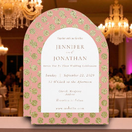 Convite para Casamento de Bolinhas Douradas no out