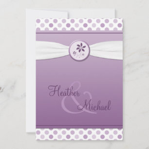 Convite para Casamento de Bolinhas Roxo lavanda