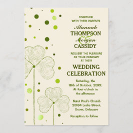 Convite para Casamento de Bolinhas Shamrock
