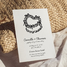 Convite Para Casamento De Bolo De Mão Desenhada À