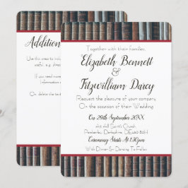 Convite para Casamento de Bookcase Vintage