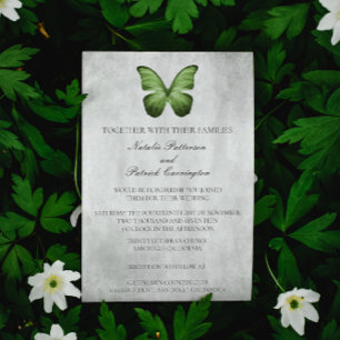 Convite para Casamento de Borboleta Verde