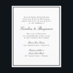 Convite para Casamento de Borda de Script Formal d<br><div class="desc">Convite para Casamento Legítimo de Script Clássico Tradicional de Orçamento com Limite Negro Estreito</div>
