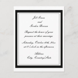 Convite para Casamento de Borda Negra Clássica