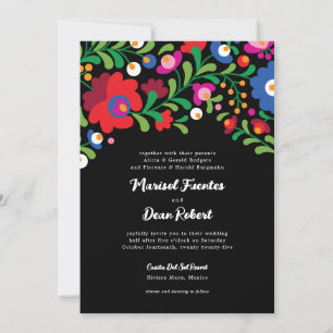 Convite para Casamento de Bordados Mexicanos Color