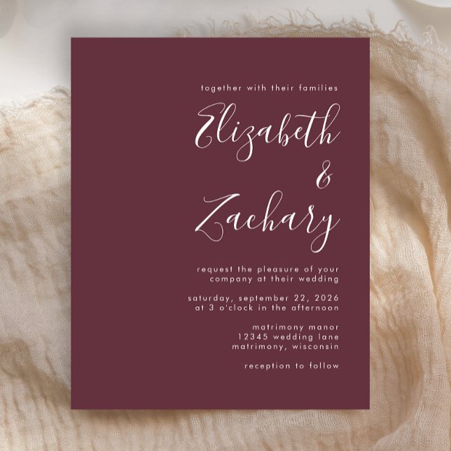 Convite para Casamento de Borgonha com Script Mode (Criador carregado)