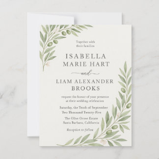 Convite para Casamento de Branch - Verde Minimalis