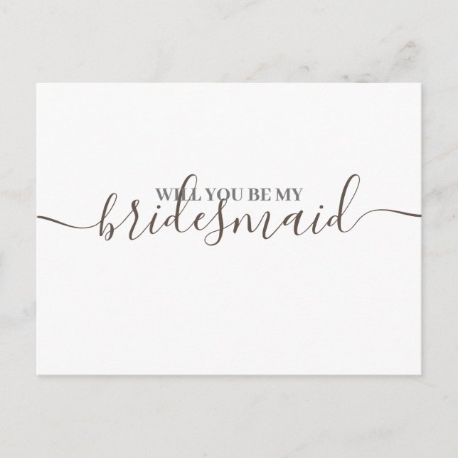 Convite para casamento de Bridesmaid, Ouro minimal (Frente)