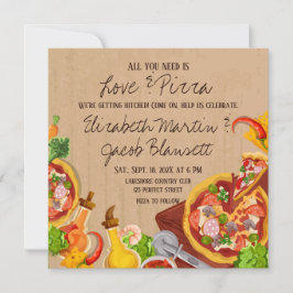 Convite para Casamento de Brincadeiras e Pizza
