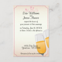 Convite Para Casamento De Brinde De Champanhe