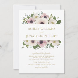 Convite Para Casamento De Buquê De Anemone Para Es