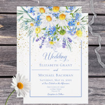 Convite para Casamento de Buquês Daisy & Field Flo