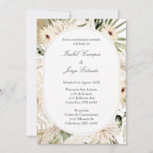 Convite para Casamento de buquês de flor branca