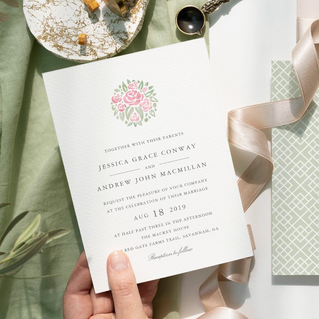 Convite para Casamento de Buquês de Petite | Lâmpa (Criador carregado)