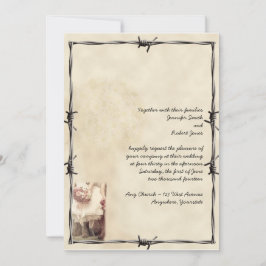 Convite para Casamento de Buquês e Raízes do Oeste