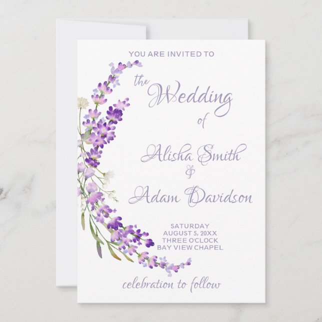 Convite para Casamento de Buquês Lanvent (Frente)