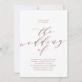 Convite para Casamento de Caligrafia | Borgonha Ma