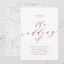 Convite para Casamento de Caligrafia | Borgonha Ma