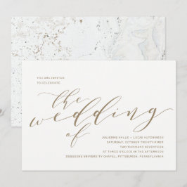 Convite para Casamento de Caligrafia | DOURADO