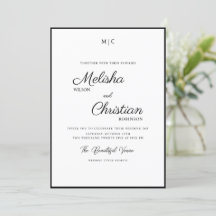 Convite para Casamento de Caligrafia Moderna Minim