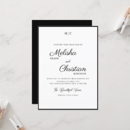 Convite para Casamento de Caligrafia Moderna Minim