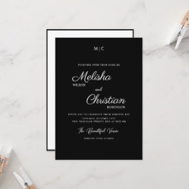 Convite para Casamento de Caligrafia Moderna Minim