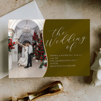 Convite Para Casamento De Caligrafia Oleícola